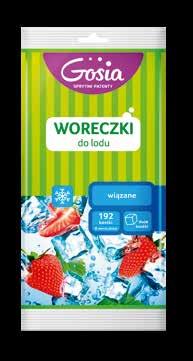 Różne rodzaje kostek Woreczki do lodu Wstrząśnij i gotowe Woreczki do lodu wstrząśnij i gotowe duże kostki, 216 kostek Liczba sztuk w kartonie: 26 Woreczki do lodu wstrząśnij i gotowe lód kruszony,