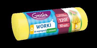 Bardzo wytrzymałe Worki do segregacji z uszami PLASTIK Worki do segregacji LDPE z uszami 120 l, 10