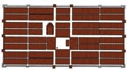 Ryc. 101. Plan Grenade-Sur-Garonne z roku 1810. Ryc. 102. Bastides Monpazier -rekonstrukcja układu miasta Ryc. 103. Widok fragmentu przyrynkowego miasta Monpazier.