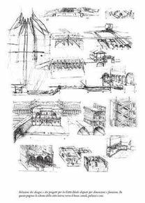 Ryc. 117. Leonardo da Vinci szkice projektowe miasta idealnego Ryc. 118. Plan Miasta Imola. Rys. Leonardo da Vinci dzieł, jakie powstały w okresie Renesansu 187, należą m. in.