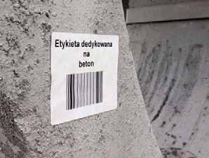 ETYKIETY I MATERIAŁY SPECJALISTYCZNE OZNACZENIA PREFABRYKATÓW BETONOWYCH I OPON Do znakowania prefabrykatów betonowych i opon stosuje się etykiety wykonane