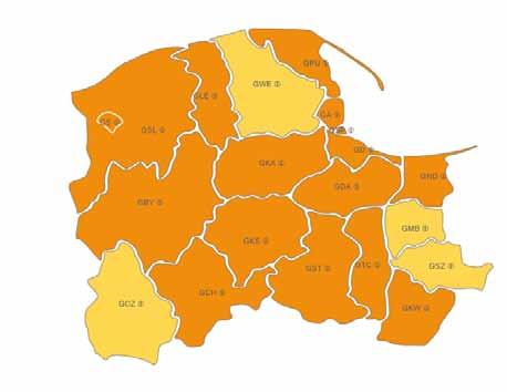 II. Zapotrzebowanie na zawody w województwie pomorskim Mapa 1.