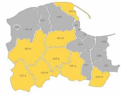 II. Zapotrzebowanie na zawody w województwie pomorskim Pracownicy socjalni (w województwie w 7 powiatach w deficycie, a w 3 w nadwyżce) w regionie starogardzkim w deficycie znaleźli się ze względu na