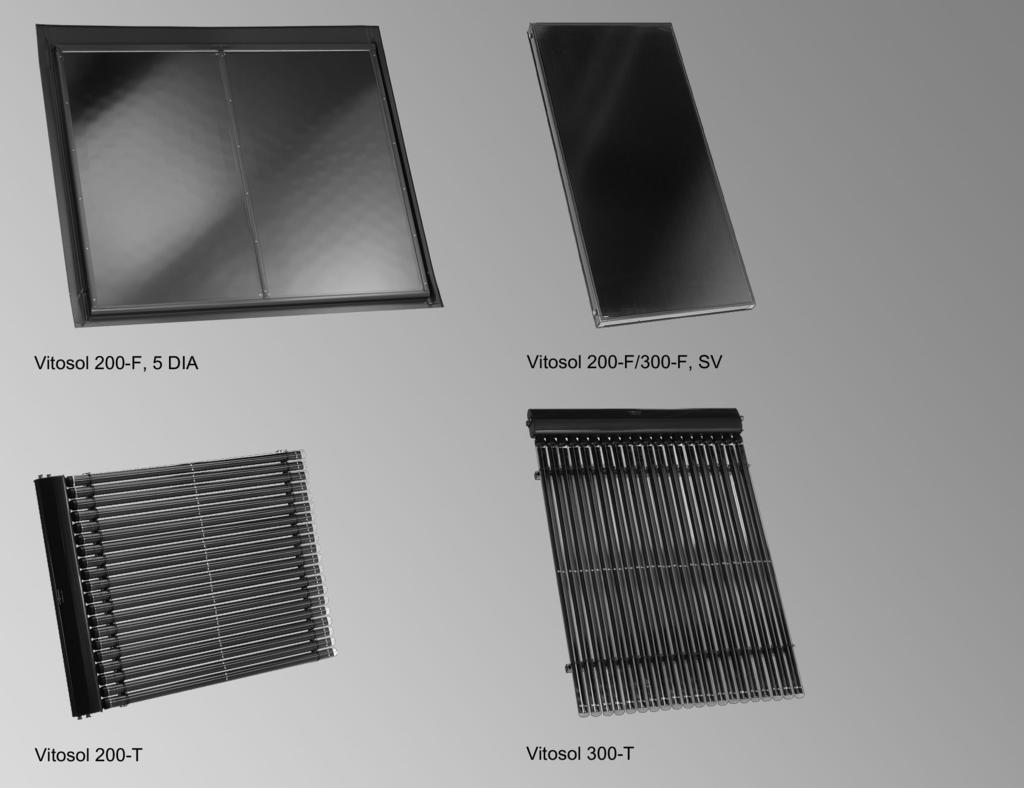 VIESMNN VITOSOL Wytyczne projektowe VITOSOL 100-F Kolektor płaski, typ SV i SH do montażu na płaskich i pochyłych dachach oraz do montażu wolnostojącego Typ SH1 również do montażu na fasadach VITOSOL