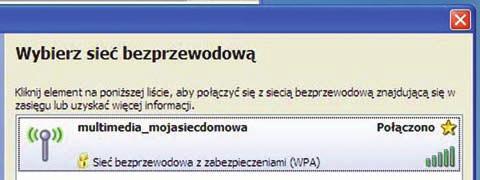 (SSID). Krok 7: Kliknij OK i ikona Twojego połączenia bezprzewodowego powinna pokazać się bez czerwonego ostrzeżenia.