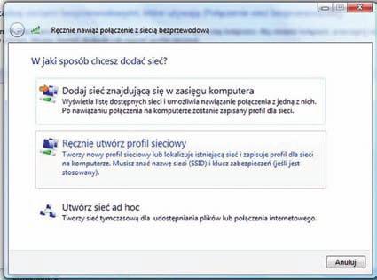 Konfiguracja połączenia komputera do sieci WiFi w