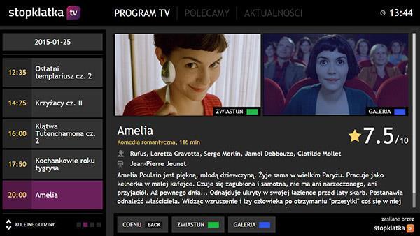 wirtualne kanały TV TVP Parlament TVP Bieszczady TVP Tatry (w planach) w 2015 roku były prowadzone testy 4k z HEVC rozbudowane EPG z sugestiami VOD na igrzyska w