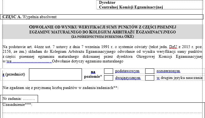 Kolegium Arbitrażu Egzaminacyjnego ***W uzasadnieniu należy wykazać, że rozwiązanie (1) jest