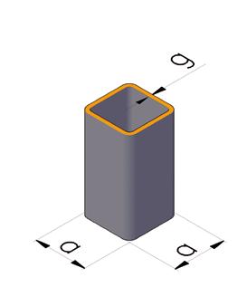 PRECYZYJNE PRECISION KSZTAŁTOWNIKI PRECYZYJNE ZAMKNIĘTE KWADRATOWE SQUARE PRECISION SECTIONS Wymiary Dimensions a a Grubość ścianki / Wall thickness g 4,0 5,0 Masa / Mass [kg/m] 90 90 10,50 12,84