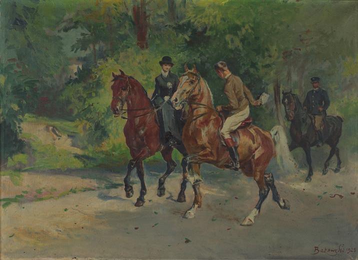 12. Stanisław KAcZOR-BAtOWSKI (1866-1946) PrZeJAżDżKA Olej, płótno, 44,5 x 62