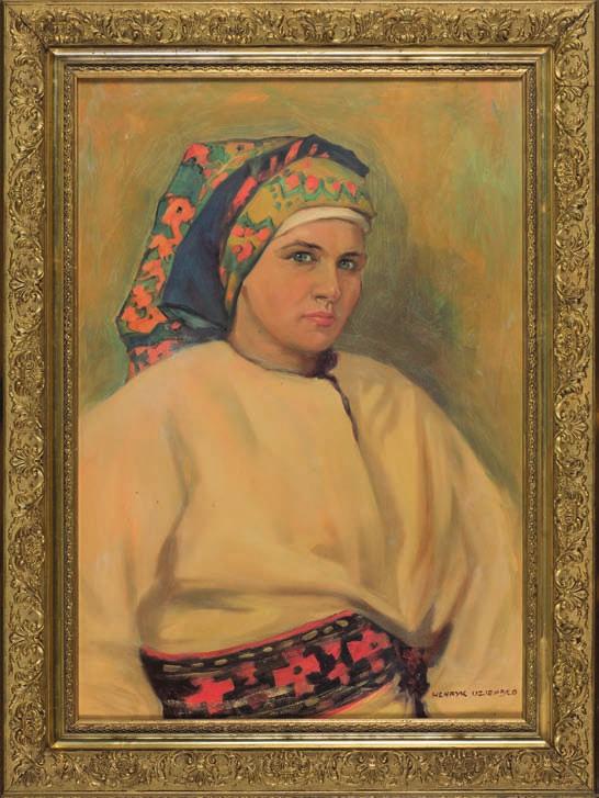 16. henryk uziembło (1879-1949) DZIeWCZynA W STrOJu LuDOWyM Olej, tektura, 73 x 50,5 cm, sygn. p.d.: Henryk uziembło. 8.