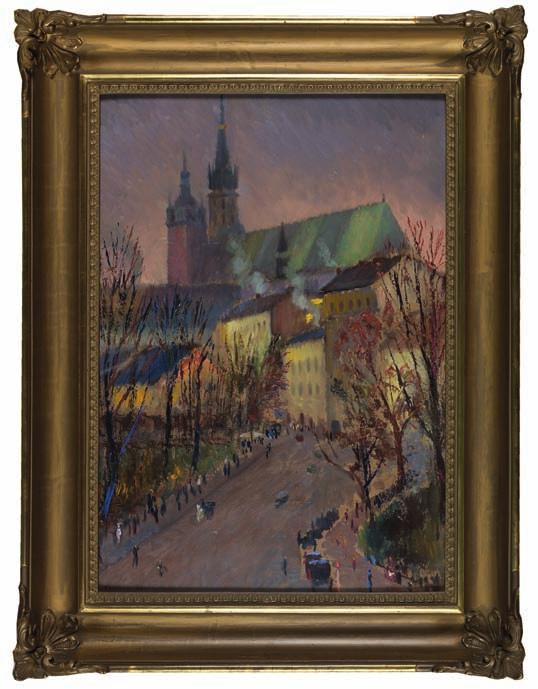 25. Adam BunSch (1896-1963) PAryż Olej, płótno, 51,5 34 cm, sygn. i dat. l.d.: Adam Bunsch 1928 Paryż. na krośnie nalepka z salonu dzieł sztuki Kazimierza Wojciechowskiego z Krakowa. 9.