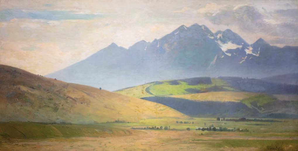 38. Antoni gramatyka (1841-1922) TATry Olej, płótno, 67 130 cm, sygn. p.d.: A.Gramatyka. 24.000,- Studiował SSP w Krakowie u W. łuszczkiewicza.