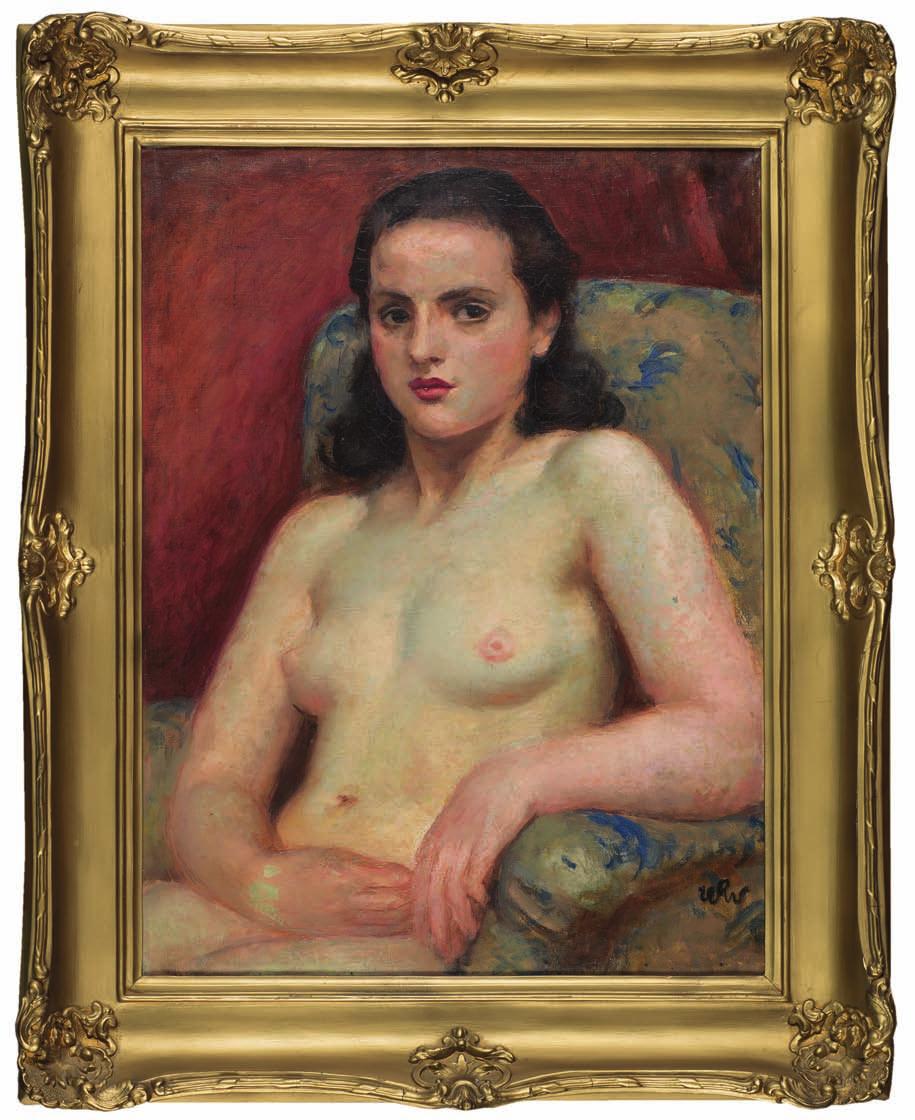 42. Wojciech WEISS (1875-1950) AKT Olej, płótno, 66 x 50 cm, sygn. p.d.: monogram wiązany WW. 60.000,- W latach 1891-1895 studiował w krakowskiej SSP, najpierw u W. łuszczkiewicza i J.