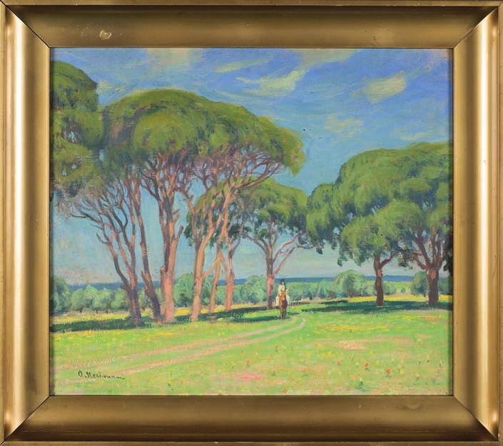 8. Walter moras (1856-1925) PrZySTAń Olej, płótno, 60 x 100 cm sygn. l.d.: W.Moras. 15.000,- Malarz, uznawany za najwybitniejszego żydowskiego pejzażystę z kręgu Jana Stanisławskiego.