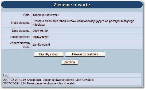 Rozdział 11 Zlecenia otwarte Dla każdego zlecenia wyświetlone są następujące informacje:!