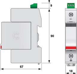 30V / 2A (D) Montaż szyna TH35 40 do +85 tworzywo termoplastyczne UL94V0 IE 61643 International LowVoltage SPD lass II test
