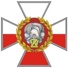 krzyża zgodnie z barwami Rzeczypospolitej Polskiej według wzoru zawartego w załączniku Nr 2 ustawy z dnia 31 stycznia 1980 r.