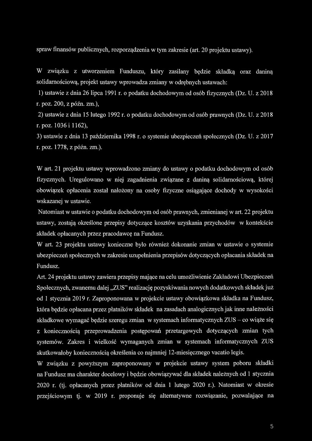 spraw finansów publicznych, rozporządzenia w tym zakresie (art. 20 projektu ustawy).