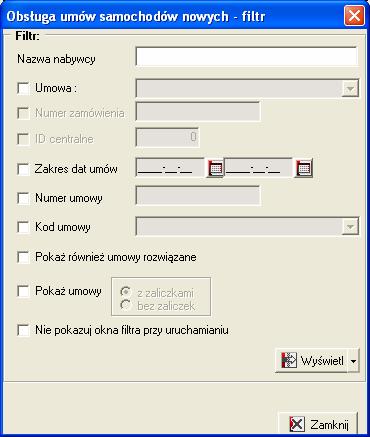 Ekran 32 Filtr modułu Umowy.