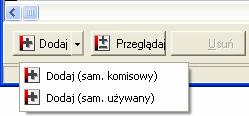 Poniżej zostaną omówione jedynie elementy charakterystyczne dla modułu umów zakupowych. Ekran 66 Okno obsługi umów zakupowych samochodów używanych i komisowych.
