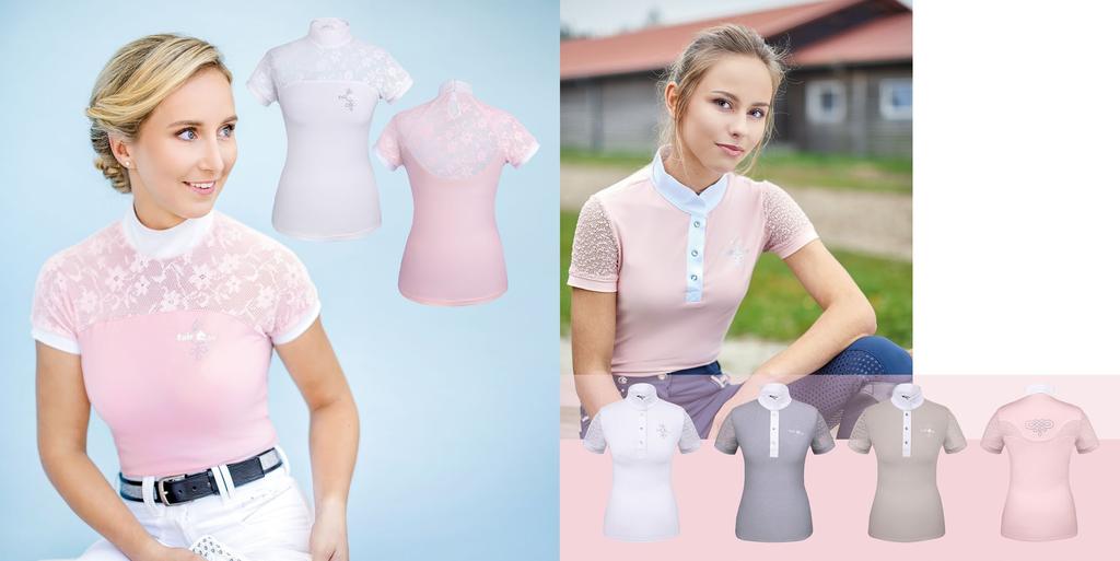 Art. 03193 KOSZULKA COMPETITION SHIRT CECILE 2.0 Letnia odsłona bestsellera Fair Play, koszulki konkursowej Cecile 2.0. Bluzka wykonana jest z cienkiej dzianiny technicznej doskonale przepuszczającej powietrze i odprowadzającej wilgoć na zewnątrz.