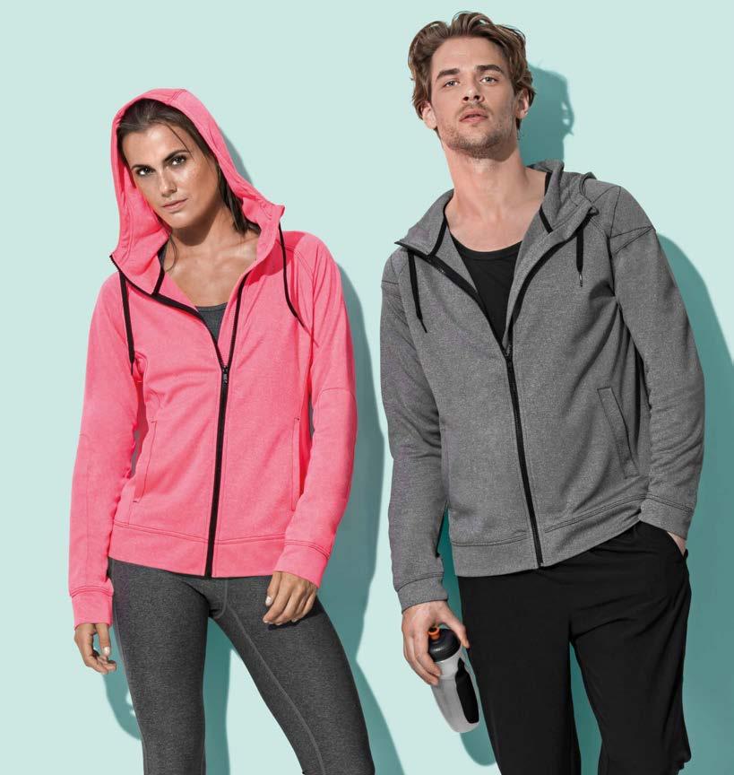 Active Melange 59 ST5930 ST5830 Active Performance Jacket Rozpinana bluza z kapturem dla kobiet i mężczyzn Męskie: S 2XL Damskie: S XL 240 g/m 2 100% ACTIVE-DRY poliestru; melanż 10 REGULAR FIT