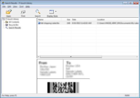 Jak korzystać z programów P-touch Transfer Manager i P-touch Library (tylko komputery z systemem Windows ) c Kliknij polecenie [Rozpocznij wyszukiwanie]. Rozpocznie się wyszukiwanie.