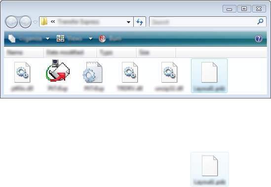 Przesyłanie szablonów za pomocą aplikacji P-touch Transfer Express (tylko komputery z systemem Windows ) Udostępnianie pliku pakietu transferu (.
