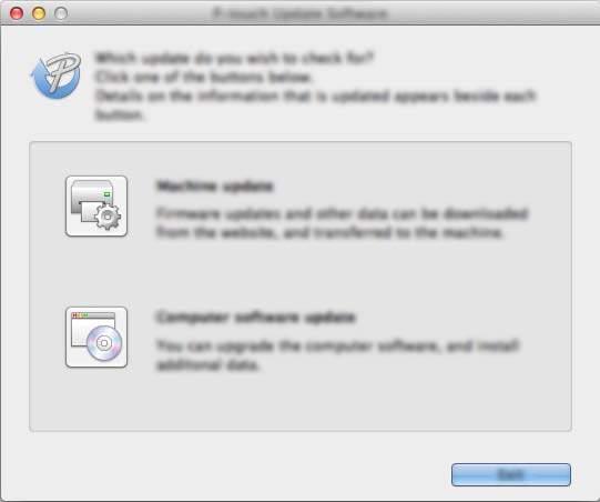 Jak zaktualizować oprogramowanie P-touch c Kliknij ikonę [Machine update]