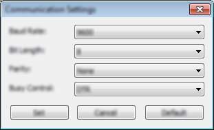 Drukowanie etykiet przy użyciu P-touch Template Konfigurowanie ustawień portu szeregowego RS-232C 6 W przypadku korzystania ze skanera kodów kreskowych lub innego urządzenia z interfejsem szeregowym