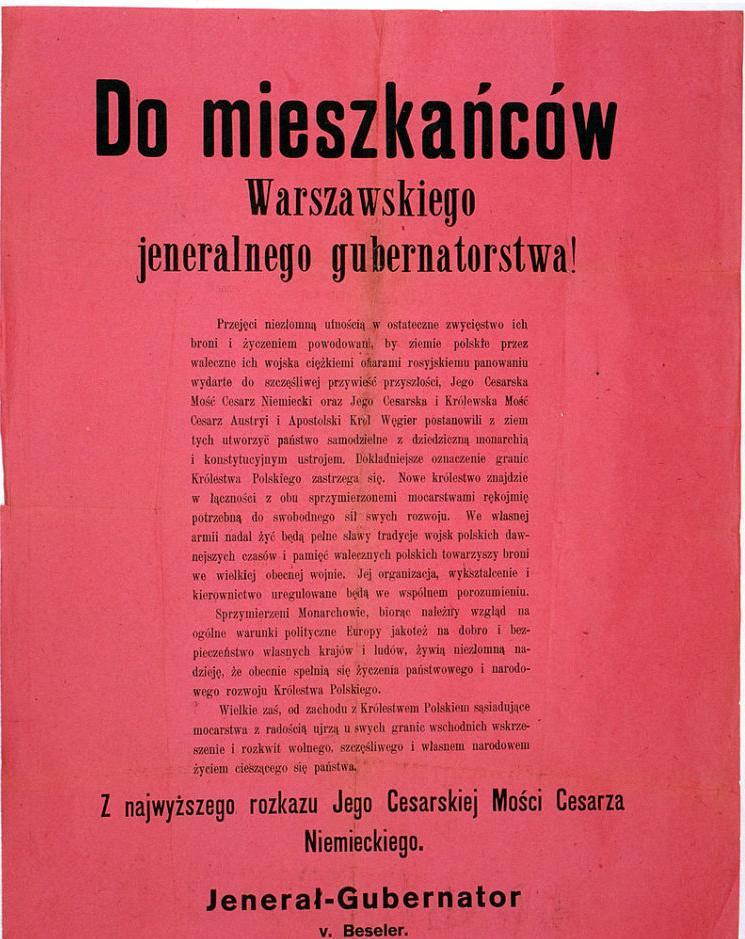 30 WRZEŚNIA 1915 W wyniku załamania frontu wschodniego wojska państw centralnych zajęły większość ziem polskich.