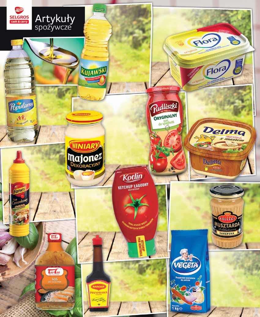 FLORA 400 G original, light po 20028981 4 39 z VAT 4.61 OLEJ KUJAWSKI 500 ML po lub po 15 szt. 61361838, 70447776 2 99 z VAT 3.14 OLEJ POPULARNY 1 L po lub po 15 szt. 38387239, 70457478 3 59 z VAT 3.
