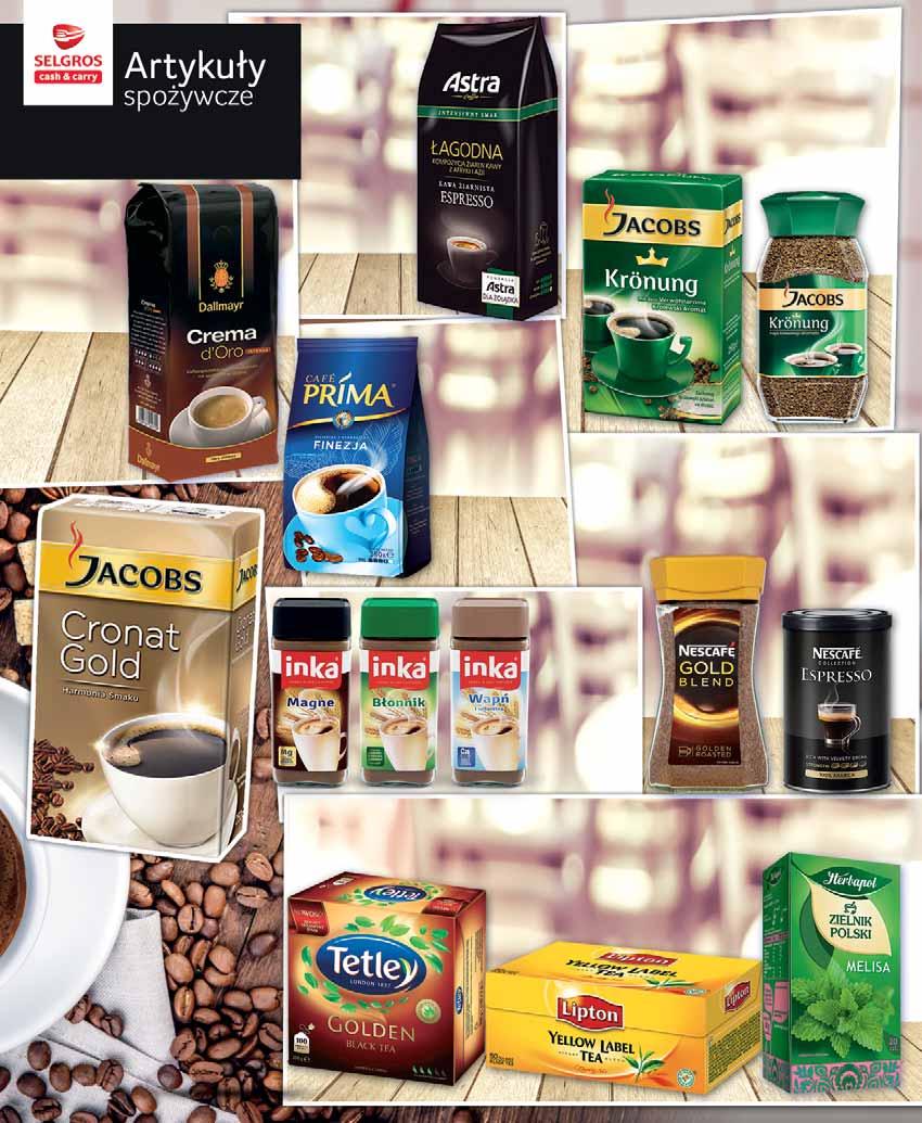 KAWA ZIARNISTA DALLMAYR D ORO 1 KG po 48157929 48 50 z VAT 59.65 KAWA ZIARNISTA NISKODRAŻNIĄCA ASTRA 1 KG po 44619229, 18468538 24 90 z VAT 30.63 KAWA MIELONA FINEZJA 250 G po lub po12 szt.