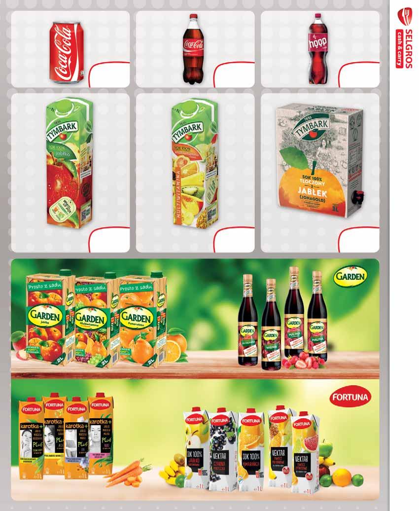 NAPOJE COCA-COLA 330 ML pakowane po 24 szt. 69196392 1 12 z VAT 1.38 2 NAPOJE COCA-COLA 1 L pakowane po 15 szt. 78503174 29 z VAT 2.82 1 HOOP COLA 2 L pakowane po 6 szt. 62934856 69 z VAT 2.