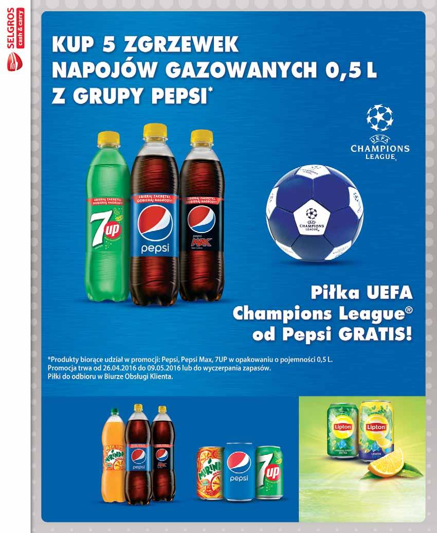 NAPOJE NAPOJE PEPSI 500 ML pakowane po 12 szt. lub po 24 szt. 48021653 1 65 z VAT 2.03 16 NAPOJE PEPSI 1,5 L pakowane po 4 szt. lub po 8 szt.