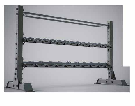 20 DUMBBELL RACK 4 BAR RACK wydajna konstrukcja umożliwiająca skuteczne zorganizowanie cennej przestrzeni oraz zaprowadzenie trwałego porządku effective system to organize precious space efficiently
