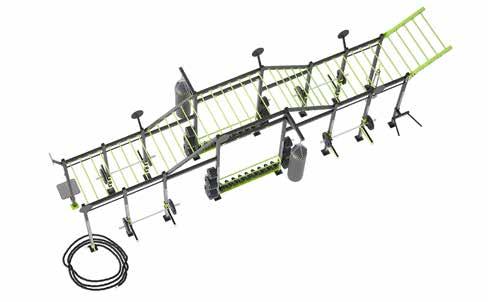 49 meters and is particularly suitable for cross exercises like muscle ups, butterfly pull ups and toes-to-bars or other exercises which need more free space