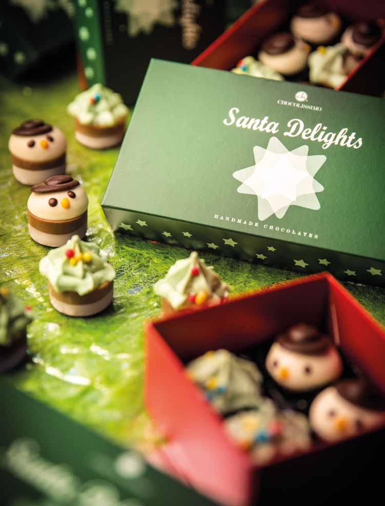 SANTA DELIGHTS 3603 WINTER DELIGHTS 4 Wymiar opakowania: 87 85 45 mm Masa netto: 70 g Cena netto: 19,19 zł Cena brutto: 23,60 zł Wspaniała para sezonu: pyszna choinka z nadzieniem z orzechów