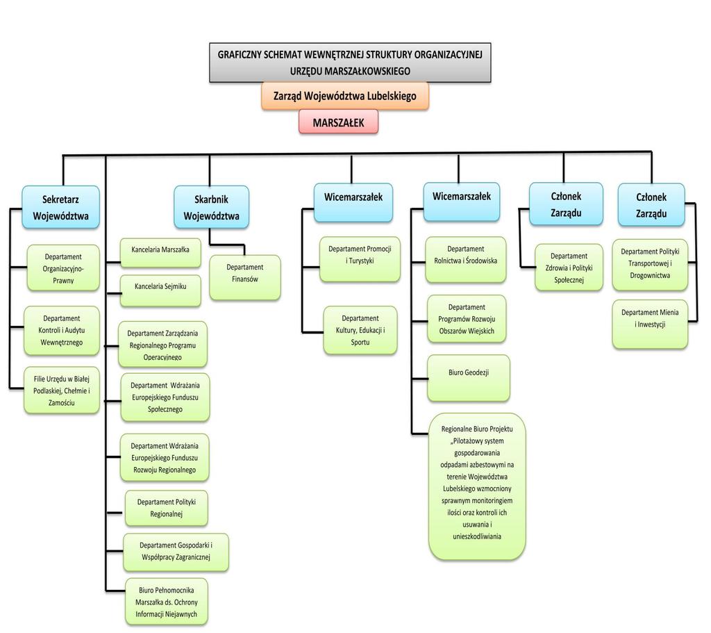 2.2 ORGANIZACJA I PROCEDURY INSTYTUCJI ZARZĄDZAJĄCEJ 2.2.1 SCHEMAT ORGANIZACYJNY I LISTA ZADAŃ REALIZOWANYCH PRZEZ