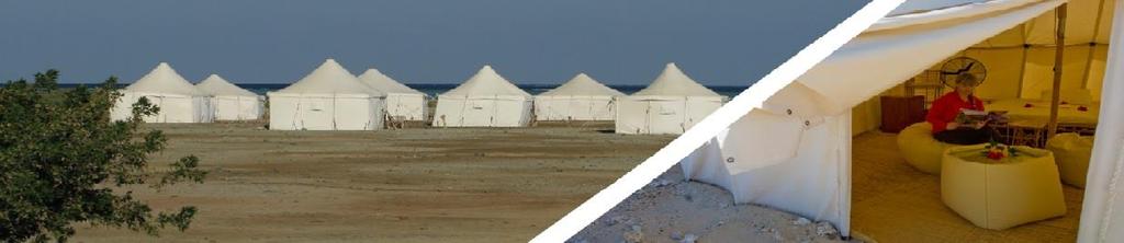 OPIS ECOCAMPU WADI LAHAMI Opis namiotów» Namioty w Wadi Lahami stoją tuż przy plaży, jest ich w sumie 30, powierzchnia każdego z nich wynosi 12m².