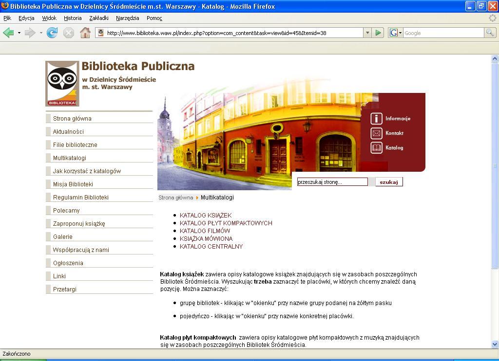 Strona Biblioteki Publicznej w