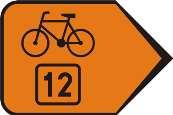 Znaki szlaków rowerowych transgranicznych (Dodatkowe znaki pionowe szlaków rowerowych) Znak R-4a informacja o rzeczywistym przebiegu szlaku rowerowego Znak R-4b zmiana kierunku szlaku rowerowego Znak