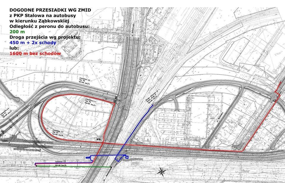 dla rowerów w tej ulicy. Węzeł Radzymińska Projektant nie wywiązał się z zadania zaprojektowania dogodnych przesiadek pomiędzy różnymi środkami komunikacji w węźle.