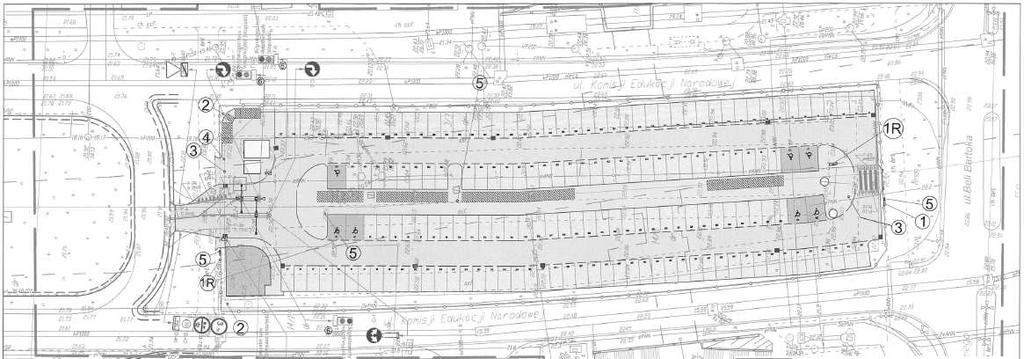 Rys. 21 Projekt parkingu typu Parkuj i Jedź zlokalizowanego w pasie dzielącym al.