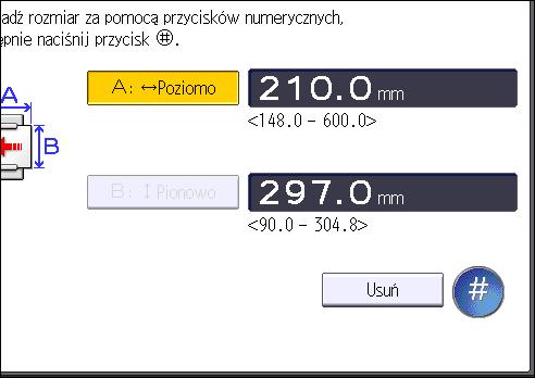 Drukowanie z tacy ręcznej 2. Przesuń ekran w lewo, a następnie naciśnij ikonę [Narzędzia użytkownika] ( ). 3. Naciśnij przycisk [Ustaw. kaset na pap.]. 4. Naciśnij przycisk [Rozmiar pap.