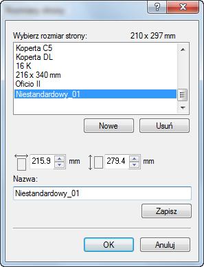 Drukowanie z komputera > Drukowanie z komputera 3 4 5 7 6 4 Wprowadź wymiary rozmiaru papieru.