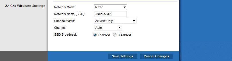 Z listy rozwijanej w "Network Mode: wybierz "Mixed. Jaki jest domyślny SSID dla routera bezprzewodowego?