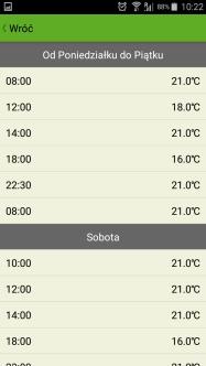 Dostępne opcje: ź Szybka zmiana temperatury ź Programowanie