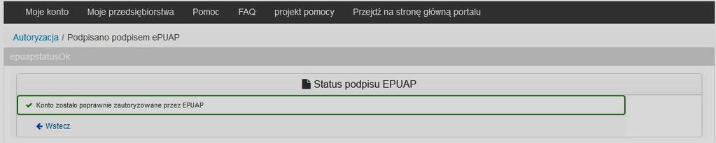 Zmiana podpisu przypisanego do konta przebiega tak samo jak autoryzacja podczas tworzenia konta.